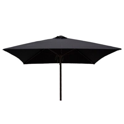 Classic Wood Square Patio Umbrella – Black, 6.5′