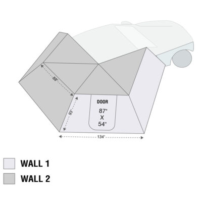 Overland Vehicle Systems Nomadic 270 LT Awning Wall 1, Passenger Side