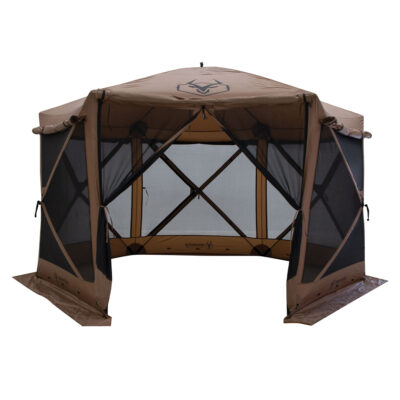 Gazelle Tents G6 Deluxe 6-Sided Portable Gazebo, Badlands Brown