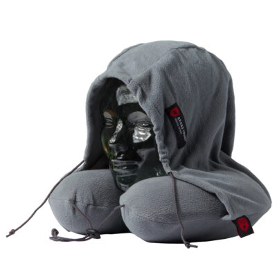 Grand Trunk Blackout Hooded Travel Neck Pillow, Slate Grey