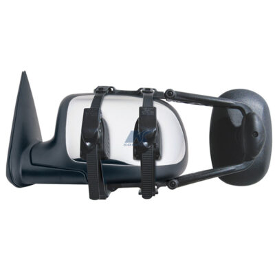 Deluxe Universal Ratchet-Mount Clip-On Towing Mirror, Extra Large, Black